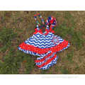 2015 chevron baby girls swing top set July 4th swing outfits with matching necklace and bow set